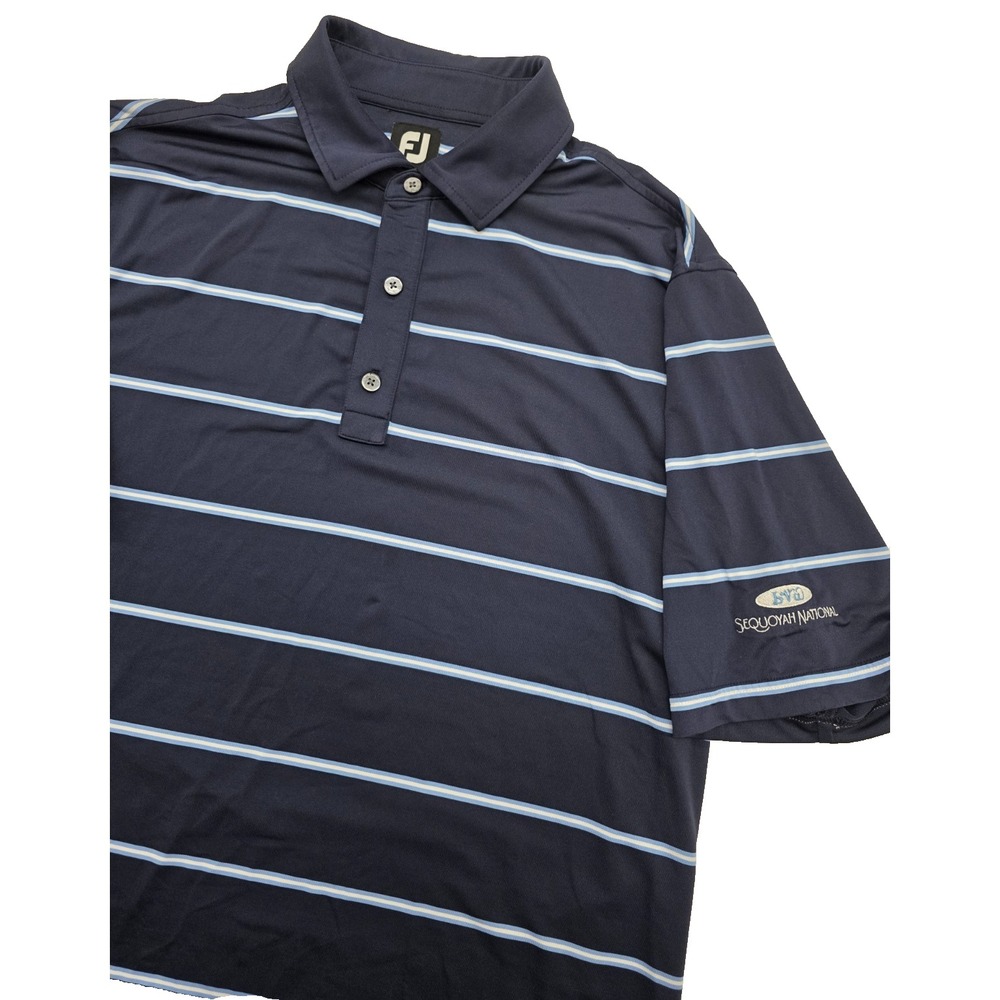 Footjoy Polo Shirt‎ Men Large Adult Striped Golf Polyester Sequoyah National